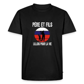 père et fils papa dab lille supporter lillois - T-shirt Premium bio Homme - noir - Devant - Nico (187cm)
