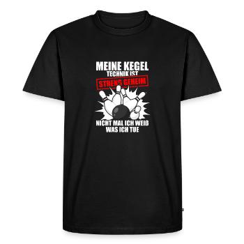 Ma technique de bowling Bowling Bowlers Bowlers sportifs - T-shirt Premium bio Homme - noir - Devant - Nico (187cm)