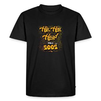 Hip-Hop Head Since 2002 - 23 Years of Real Flow - Men's Premium Organic T-Shirt - black - Front - Nico (187cm)