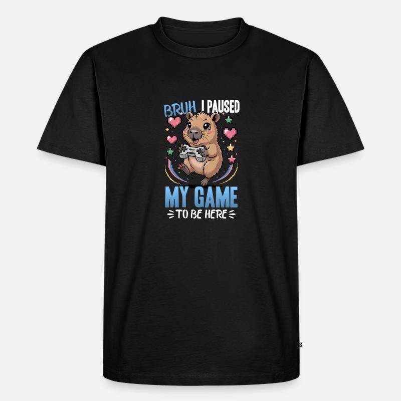Capybara Gamer Gaming - T-shirt Premium bio Homme - noir