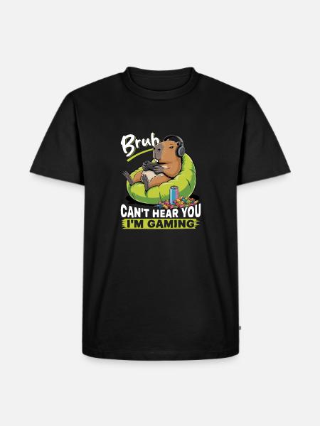 Capybara Gamer Gaming - T-shirt Premium bio Homme - noir