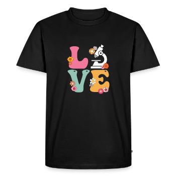 Love Medical Lab Scientist Boho Rainbow MLS - Men's Premium Organic T-Shirt - black - Front - Nico (187cm)