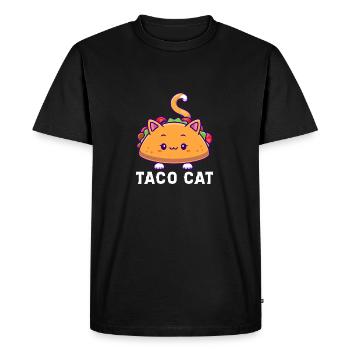 Taco Cat Adorable Kawaii Food Art - Men's Premium Organic T-Shirt - black - Front - Nico (187cm)