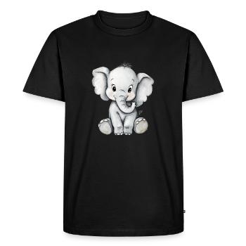 petit éléphant mignon - T-shirt Premium bio Homme - noir - Devant - Nico (187cm)