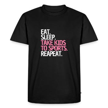Les parents disent enfants Sports Humour - T-shirt Premium bio Homme - noir - Devant - Nico (187cm)