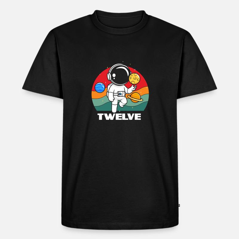 Astronaut Twelve Birthday Adventure - Men's Premium Organic T-Shirt - black
