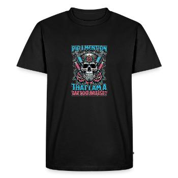 Tatoueur Ai-je mentionné que je suis tatoueur - T-shirt Premium bio Homme - noir - Devant - Nico (187cm)