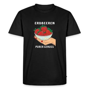 FRAISES MAIN PUR PLAISIR - T-shirt Premium bio Homme - noir - Devant - Nico (187cm)