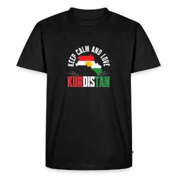 Les Kurdes gardent leur calme et aiment le Kurdistan - T-shirt Premium bio Homme - noir - Devant - Nico (187cm)