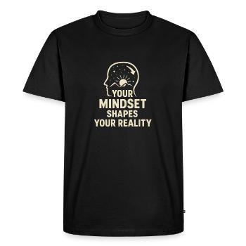 Your mindset shapes your reality - Men's Premium Organic T-Shirt - black - Front - Nico (187cm)