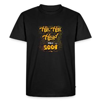 Hip-Hop Head Since 2009 - 16 Years of Street Vibes - Men's Premium Organic T-Shirt - black - Front - Nico (187cm)
