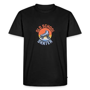 Patineur à l’ancienne Roller Derby Patinage - T-shirt Premium bio Homme - noir - Devant - Nico (187cm)