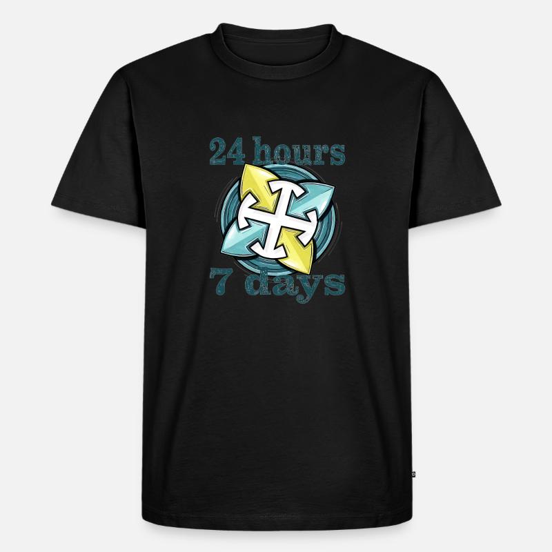 24 hours 7 days - Männer Premium Bio T-Shirt - Schwarz