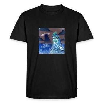 Aliens et poulets : rencontres inattendues - T-shirt Premium bio Homme - noir - Devant - Nico (187cm)