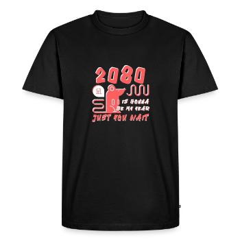 2080 va être mon année - T-shirt Premium bio Homme - noir - Devant - Nico (187cm)