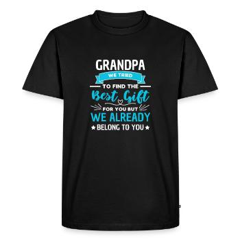 Beau grand-père disant grand-père design - T-shirt Premium bio Homme - noir - Devant - Nico (187cm)