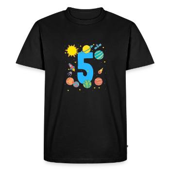 Five Years of Space Adventure - Men's Premium Organic T-Shirt - black - Front - Nico (187cm)