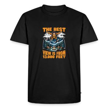 Skydiving The Best View Is From 13,000 Parachuting - Men's Premium Organic T-Shirt - black - Front - Nico (187cm)