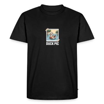 Funny Duck Picture Duck Pic - Men's Premium Organic T-Shirt - black - Front - Nico (187cm)
