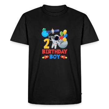 Space Adventure 2nd Birthday Boy - Men's Premium Organic T-Shirt - black - Front - Nico (187cm)