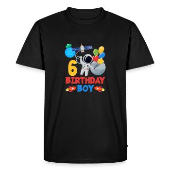 Adventurous 6th Birthday Boy Space - Men's Premium Organic T-Shirt - black - Front - Nico (187cm)