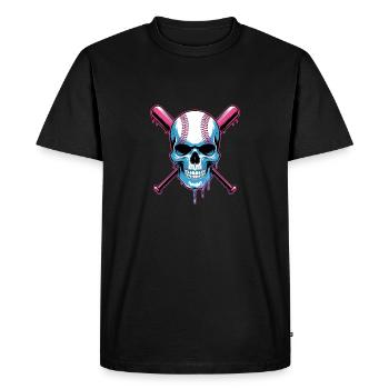 Baseball Skull Batte de Baseball - T-shirt Premium bio Homme - noir - Devant - Nico (187cm)