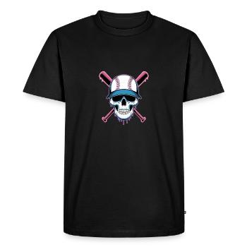 Baseball Skull Batte de Baseball - T-shirt Premium bio Homme - noir - Devant - Nico (187cm)