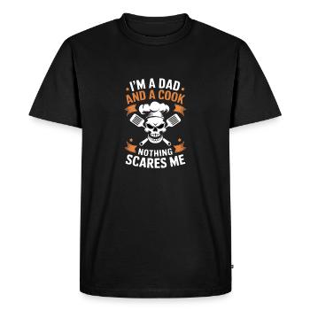 Drôle de dicton de cuisinier pour le papa chef - T-shirt Premium bio Homme - noir - Devant - Nico (187cm)