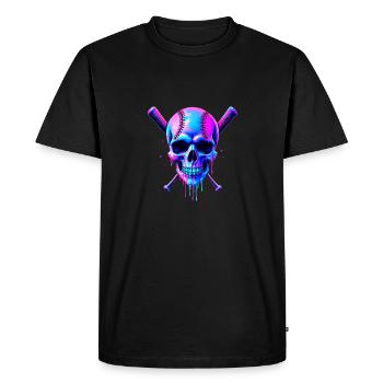 Baseball Skull Batte de Baseball - T-shirt Premium bio Homme - noir - Devant - Nico (187cm)