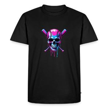 Baseball Skull Batte de Baseball - T-shirt Premium bio Homme - noir - Devant - Nico (187cm)