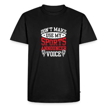 Annonceur sportif drôle - T-shirt Premium bio Homme - noir - Devant - Nico (187cm)