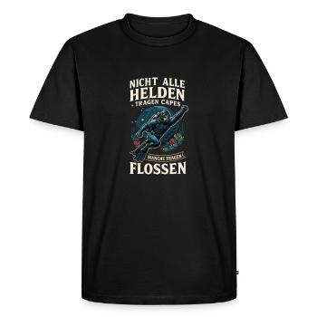 Not all heroes wear capes, fins, divers - Men's Premium Organic T-Shirt - black - Front - Nico (187cm)