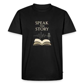 Le livre audio Narration Club Conteur audio - T-shirt Premium bio Homme - noir - Devant - Nico (187cm)