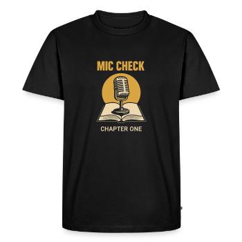 Le livre audio Narration Club Conteur audio - T-shirt Premium bio Homme - noir - Devant - Nico (187cm)