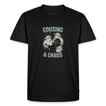 Drôle de mouton noir cousin famille excentrique - T-shirt Premium bio Homme - noir - Devant - Nico (187cm)