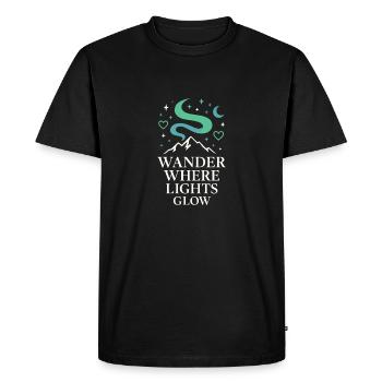 Aurora Borealis Northern Lights Arctic Nightscape - Men's Premium Organic T-Shirt - black - Front - Nico (187cm)