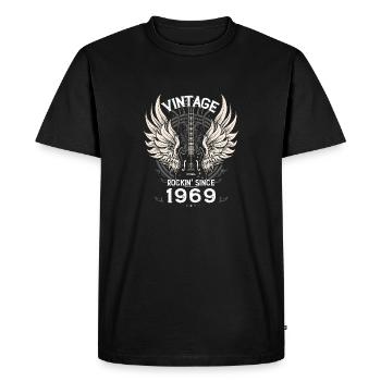 Vintage Rockin' Since 1969, 56 Years of Classic - Men's Premium Organic T-Shirt - black - Front - Nico (187cm)