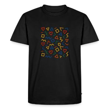 Geometric Pattern Design - Men's Premium Organic T-Shirt - black - Front - Nico (187cm)