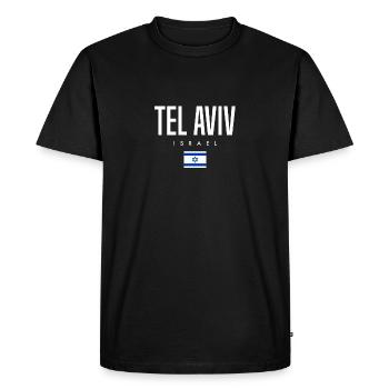 Tel Aviv, Israël - T-shirt Premium bio Homme - noir - Devant - Nico (187cm)