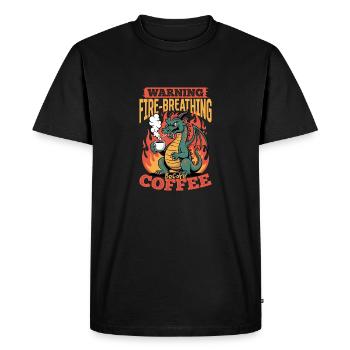 Dragon Coffee Mythical Creatures - Men's Premium Organic T-Shirt - black - Front - Nico (187cm)