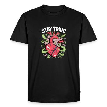 RESTEZ TOXIQUE - T-shirt Premium bio Homme - noir - Devant - Nico (187cm)