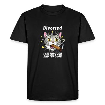 CAT Cigar Divorced - Men's Premium Organic T-Shirt - black - Front - Nico (187cm)