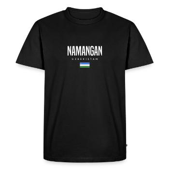 Namangan, Ouzbékistan - T-shirt Premium bio Homme - noir - Devant - Nico (187cm)