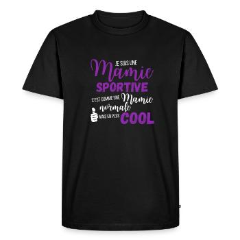 Je suis une mamie sportive - T-shirt Premium bio Homme - noir - Devant - Nico (187cm)