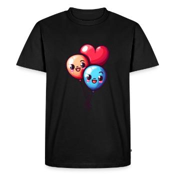 Balloon hearts also for children and birthdays - Men's Premium Organic T-Shirt - black - Front - Nico (187cm)