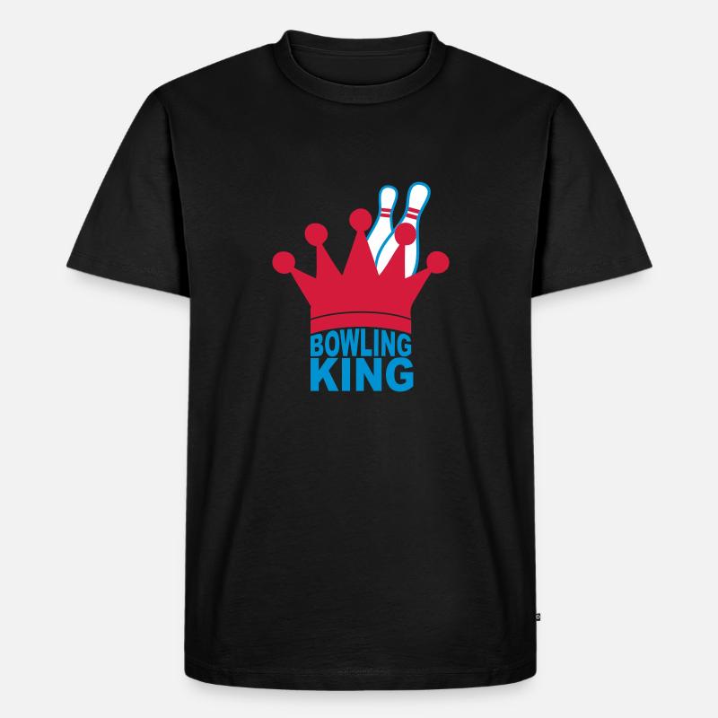Bowling King - Männer Premium Bio T-Shirt - Schwarz