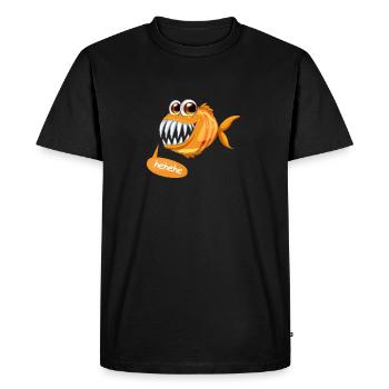 Poisson | Ajouter du texte | Guide dans la description - T-shirt Premium bio Homme - noir - Devant - Nico (187cm)