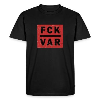 FCK VAR football motive against video evidence - Men's Premium Organic T-Shirt - black - Front - Nico (187cm)