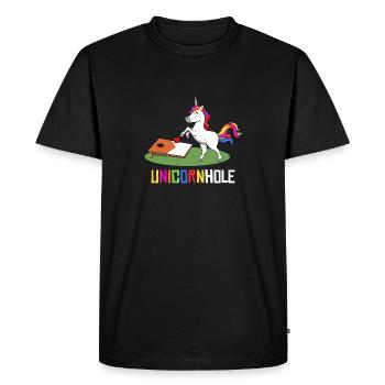 Unicornhole Youth Cornhole Licorne Femmes Fille - T-shirt Premium bio Homme - noir - Devant - Nico (187cm)