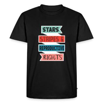 Star stripes and reproduction rights - Men's Premium Organic T-Shirt - black - Front - Nico (187cm)